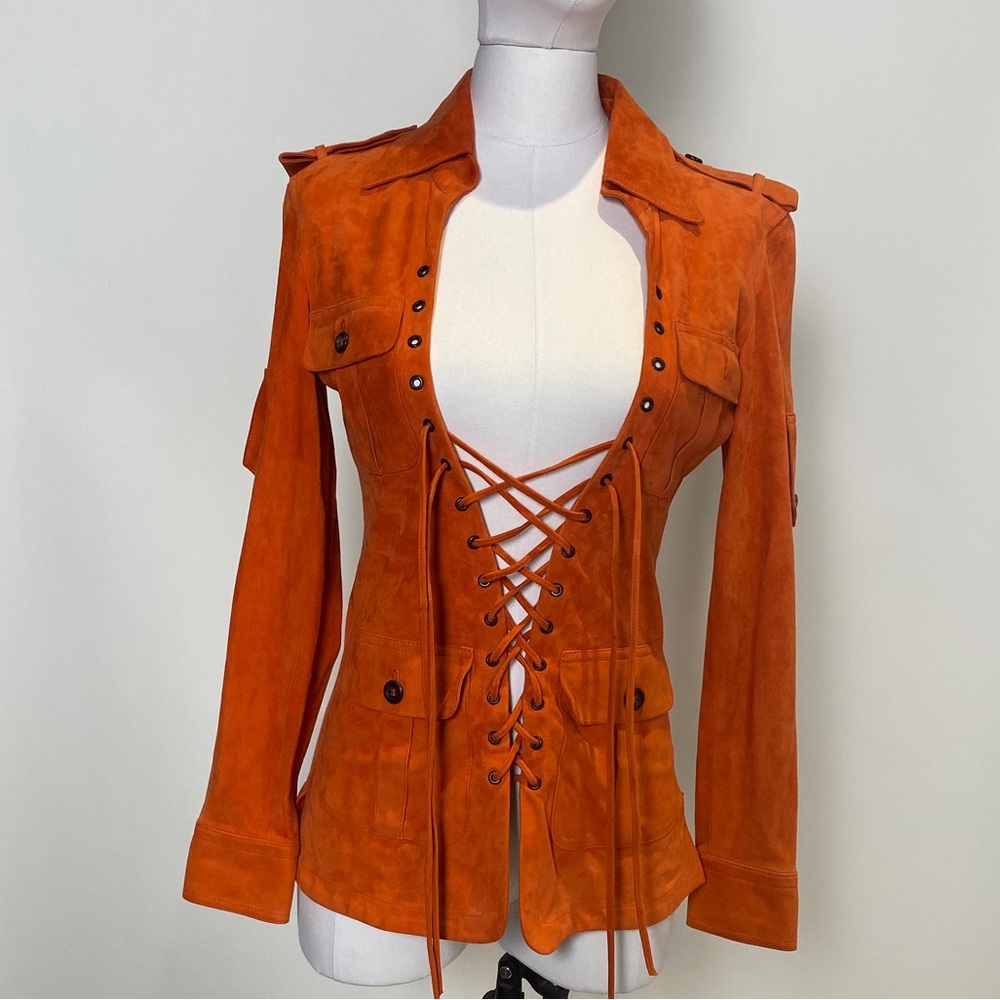 Strenesse Gabriele Strehle real suede jacket - burnt orange